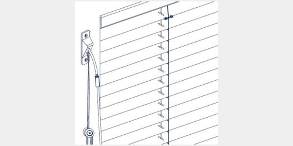 Schnur/Metall-Drehstab für Verbundfenster