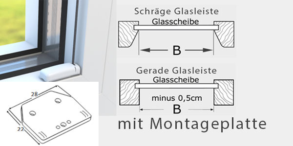 Im Glasfalz mit Montageplatte